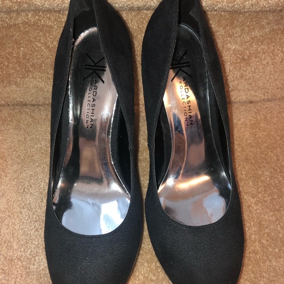 Kardashian Kollection Black Silver Wedge Heels 7.5 - Picture 2 of 8